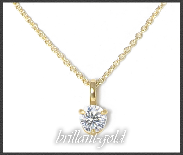 Brillant 585 Gold Collier; 0,37ct, VS2; DGI Zertifikat